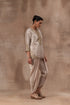 Rose gold tissue short tunic with satin georgette dhoti pants
